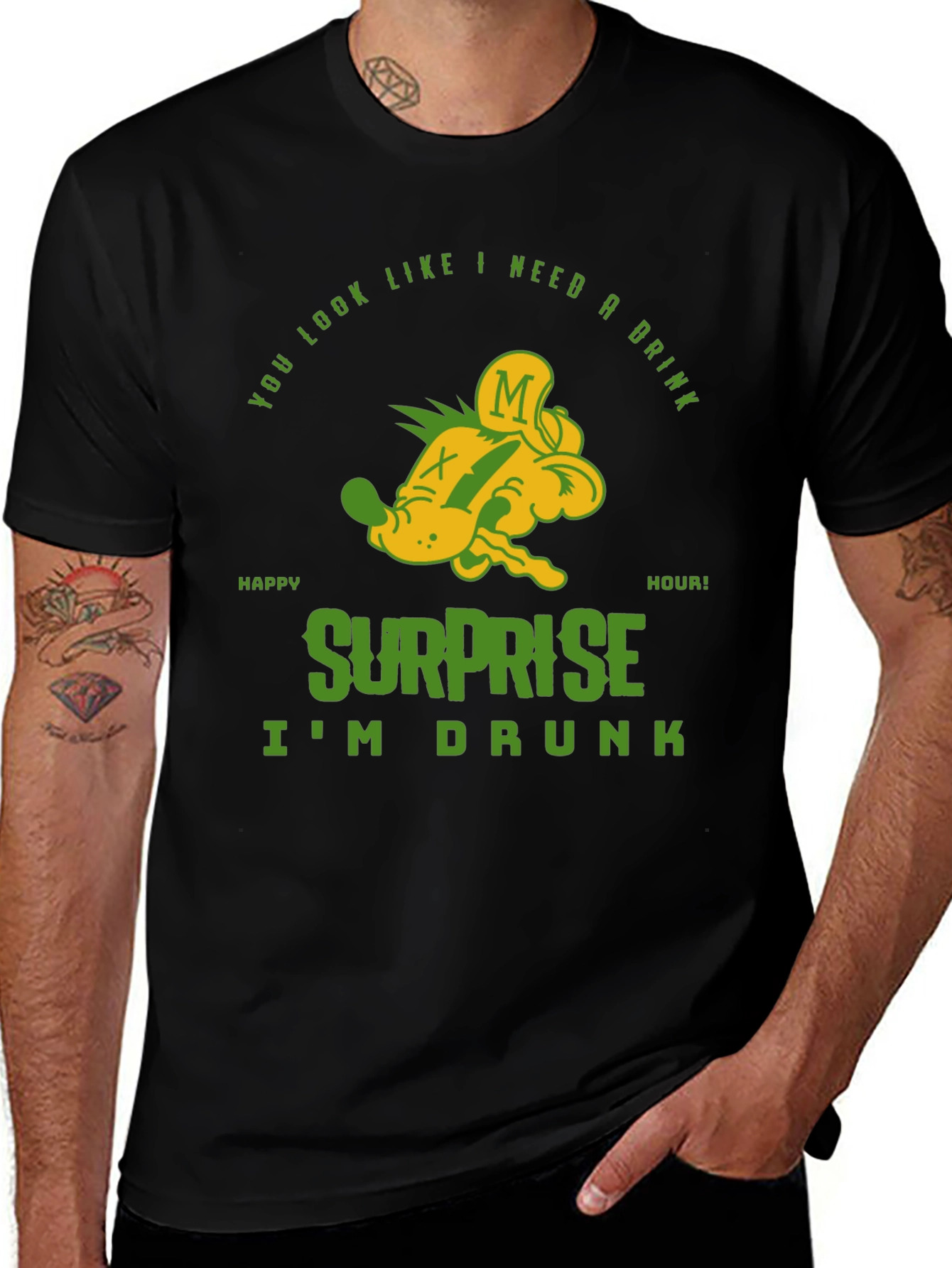 Funny Surprise Im Drunk Graphic T-Shirt