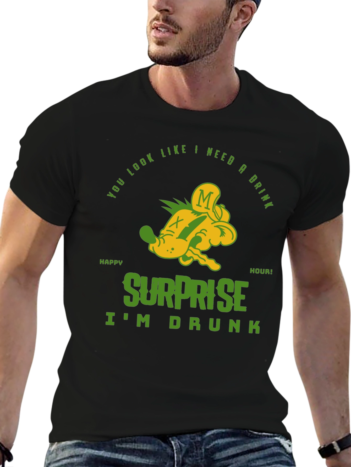 Funny Surprise Im Drunk Graphic T-Shirt