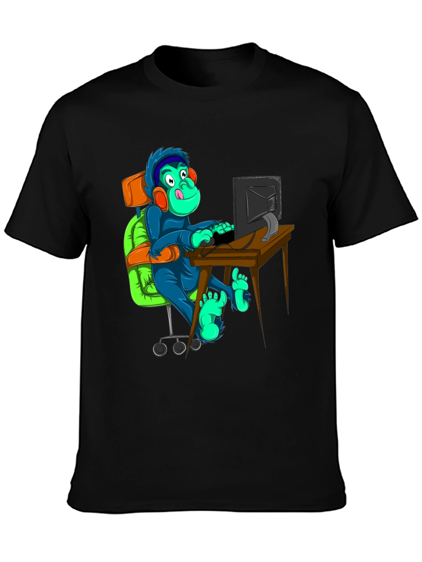 Gamer Monkey T-Shirt - Novelty Graphic Tee