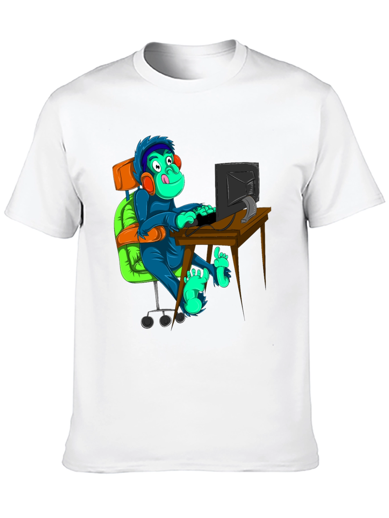 Gamer Monkey T-Shirt - Novelty Graphic Tee