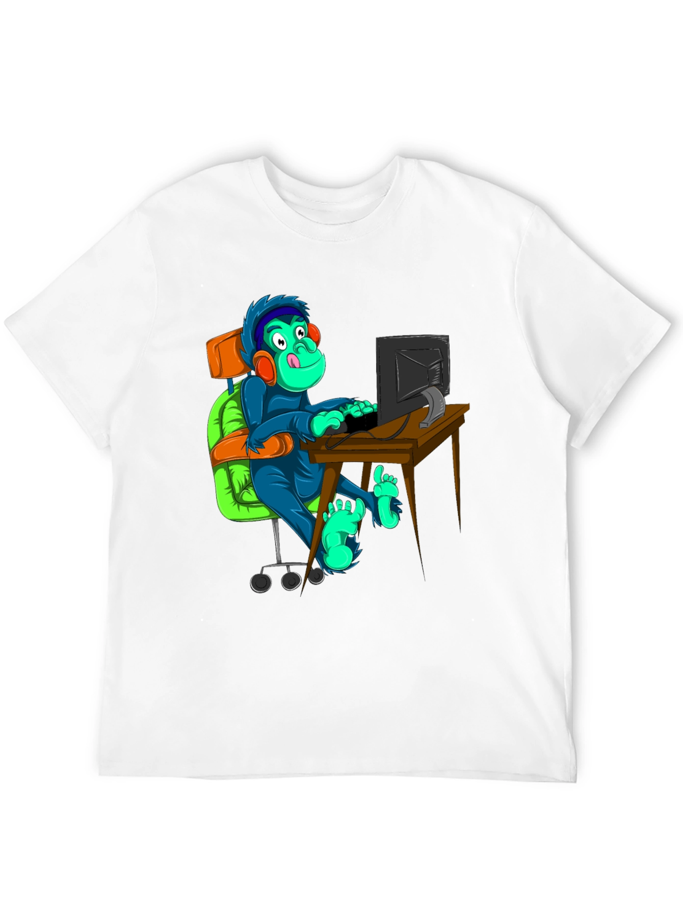 Gamer Monkey T-Shirt - Novelty Graphic Tee
