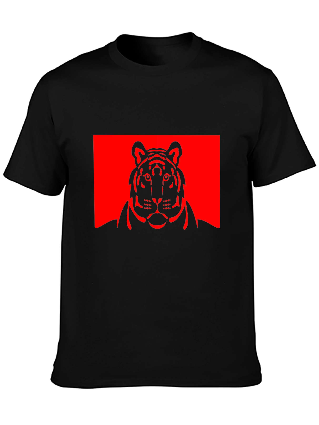 Tiger Graphic Tee - Bold Black Cotton T-Shirt