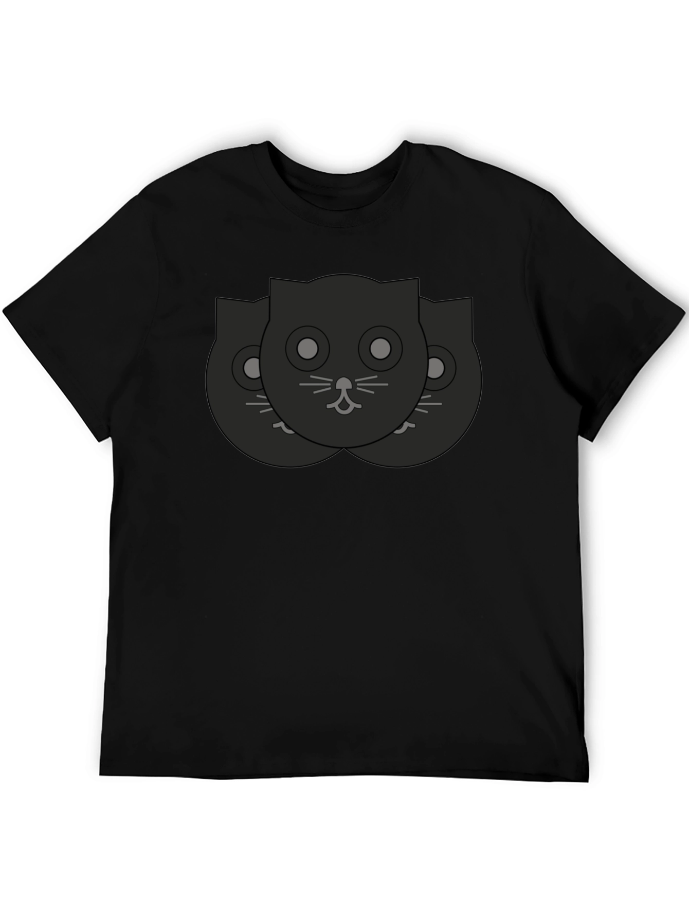 Black Cat Faces Graphic Tee - Unisex Casual Shirt