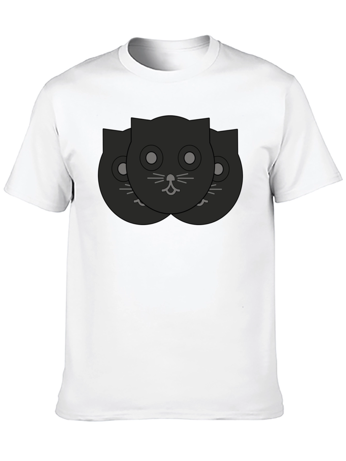 Black Cat Faces Graphic Tee - Unisex Casual Shirt