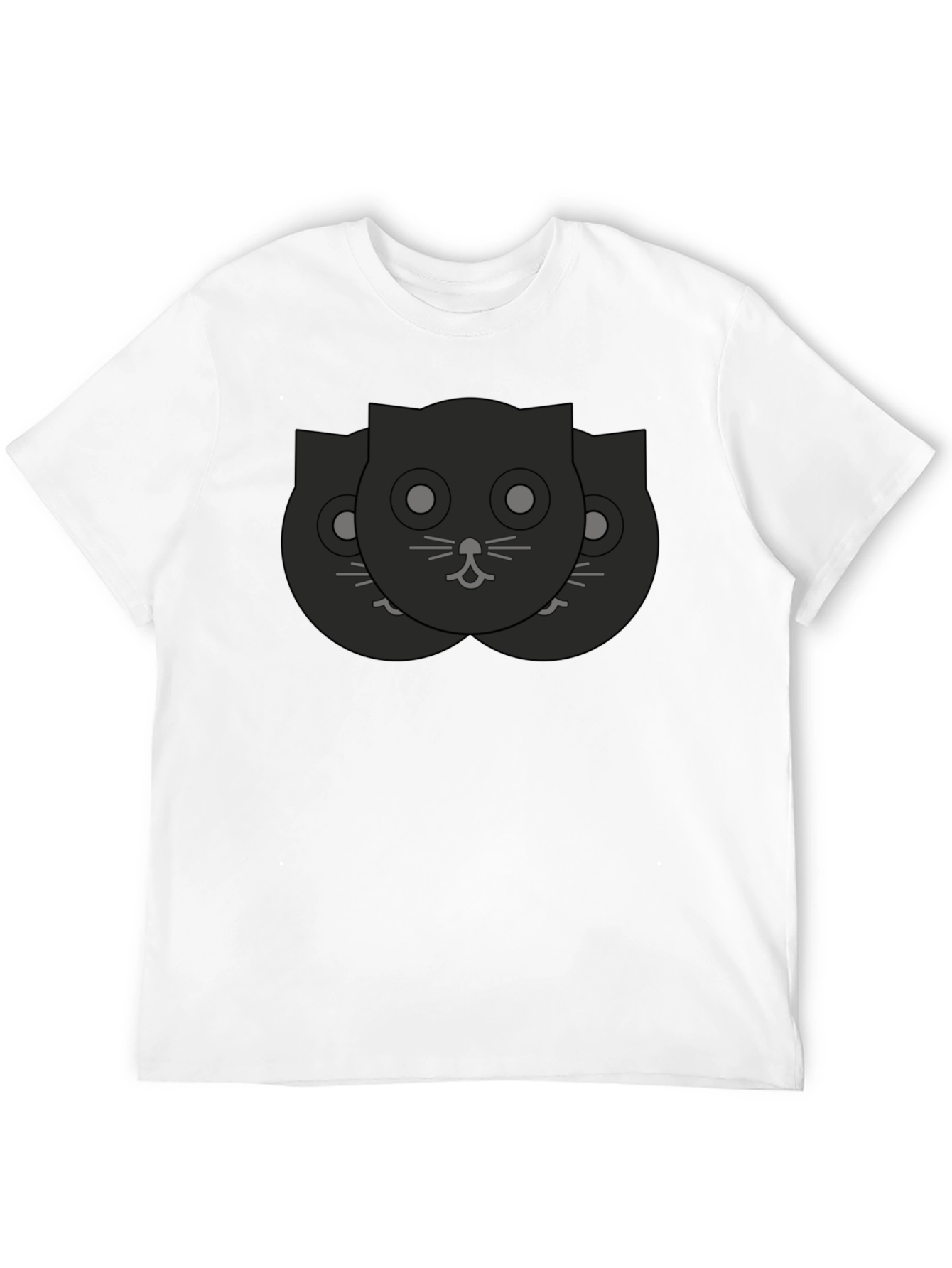 Black Cat Faces Graphic Tee - Unisex Casual Shirt