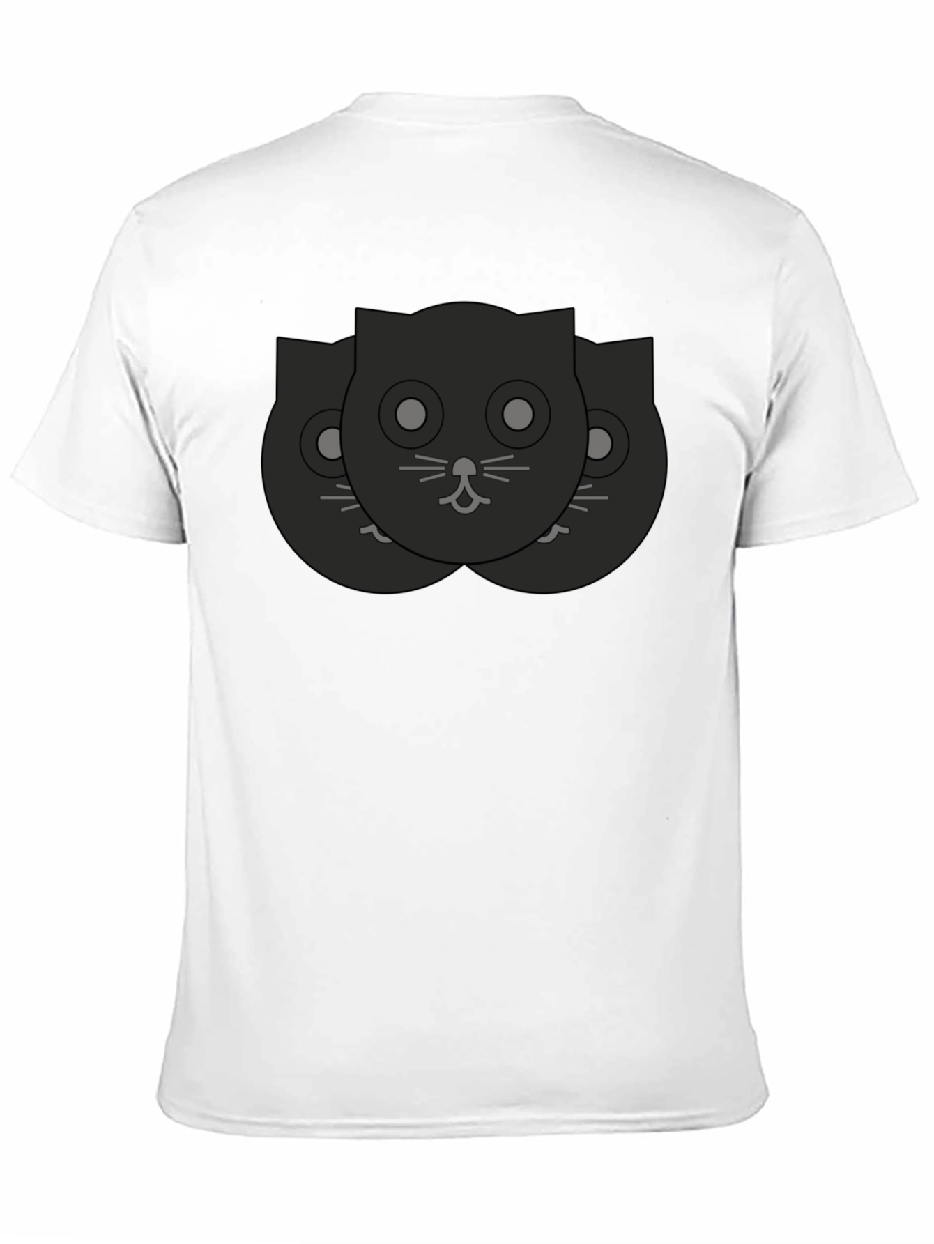 Black Cat Faces Graphic Tee - Unisex Casual Shirt
