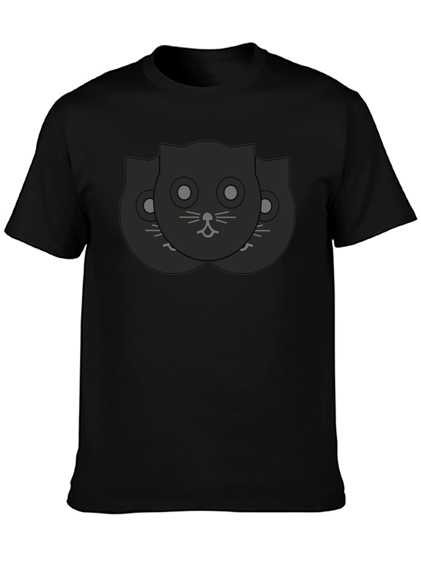 Black Cat Faces Graphic Tee - Unisex Casual Shirt