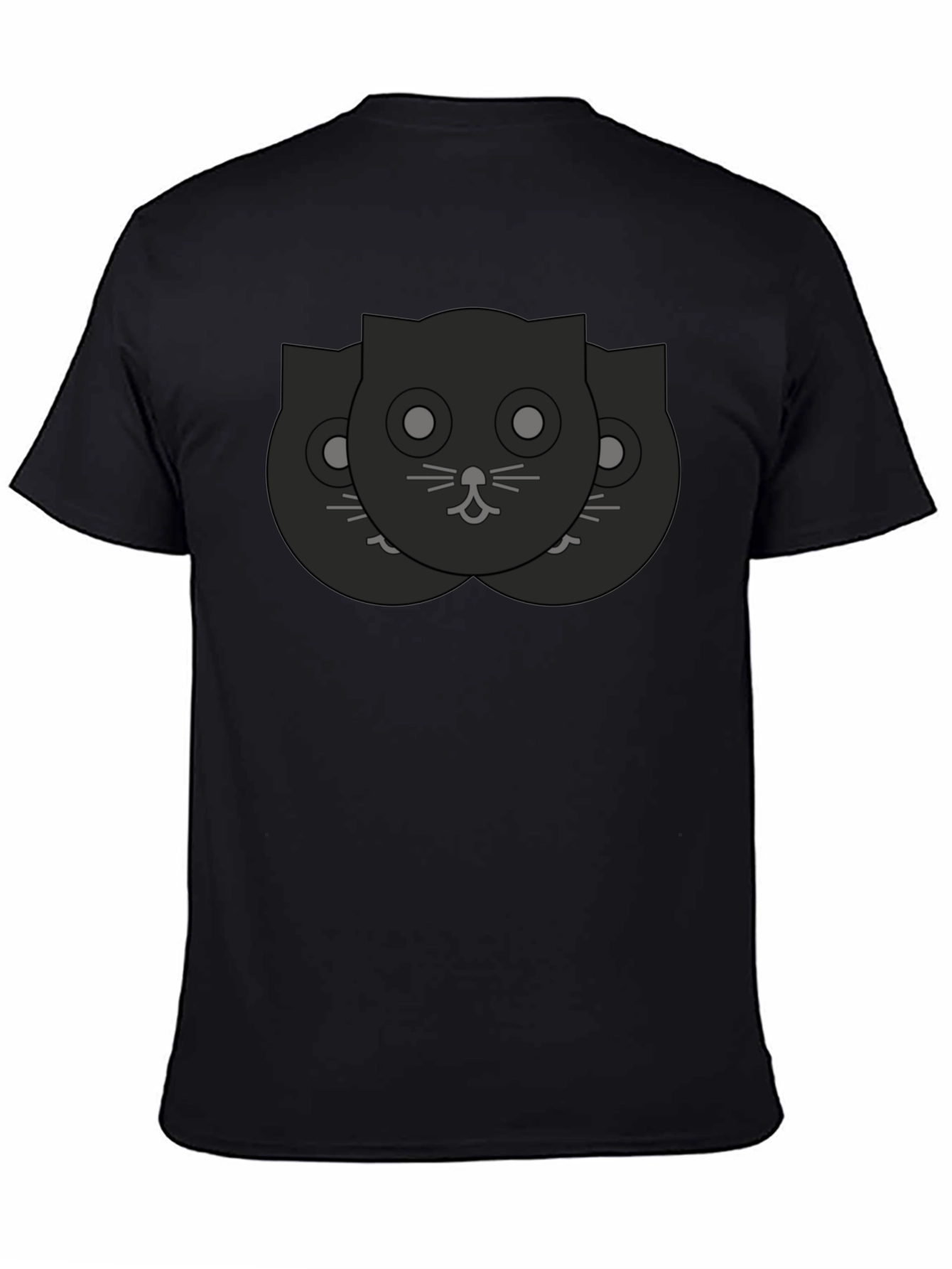 Black Cat Faces Graphic Tee - Unisex Casual Shirt
