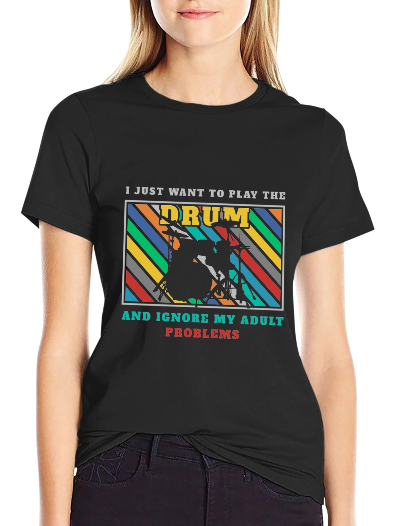 Drummer Adult Problems Graphic Tee