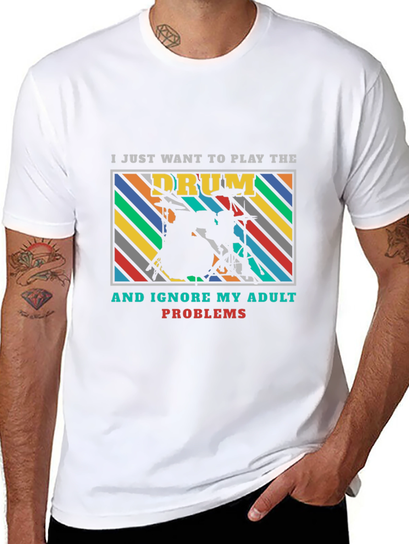 Drummer Adult Problems Graphic Tee