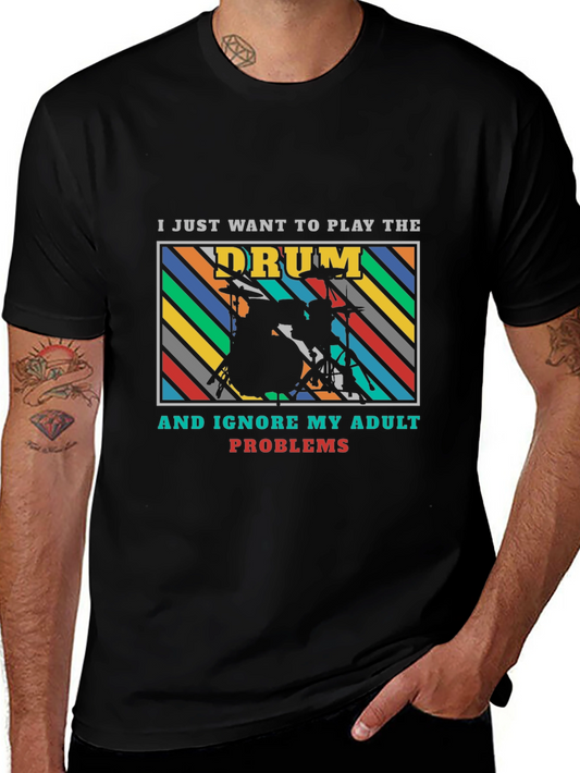 Drummer Adult Problems Graphic Tee