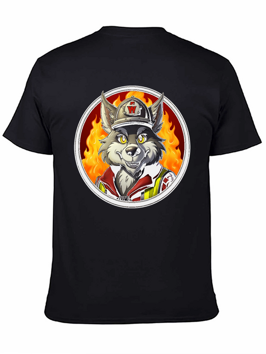 Wolf Firefighter Graphic T-Shirt