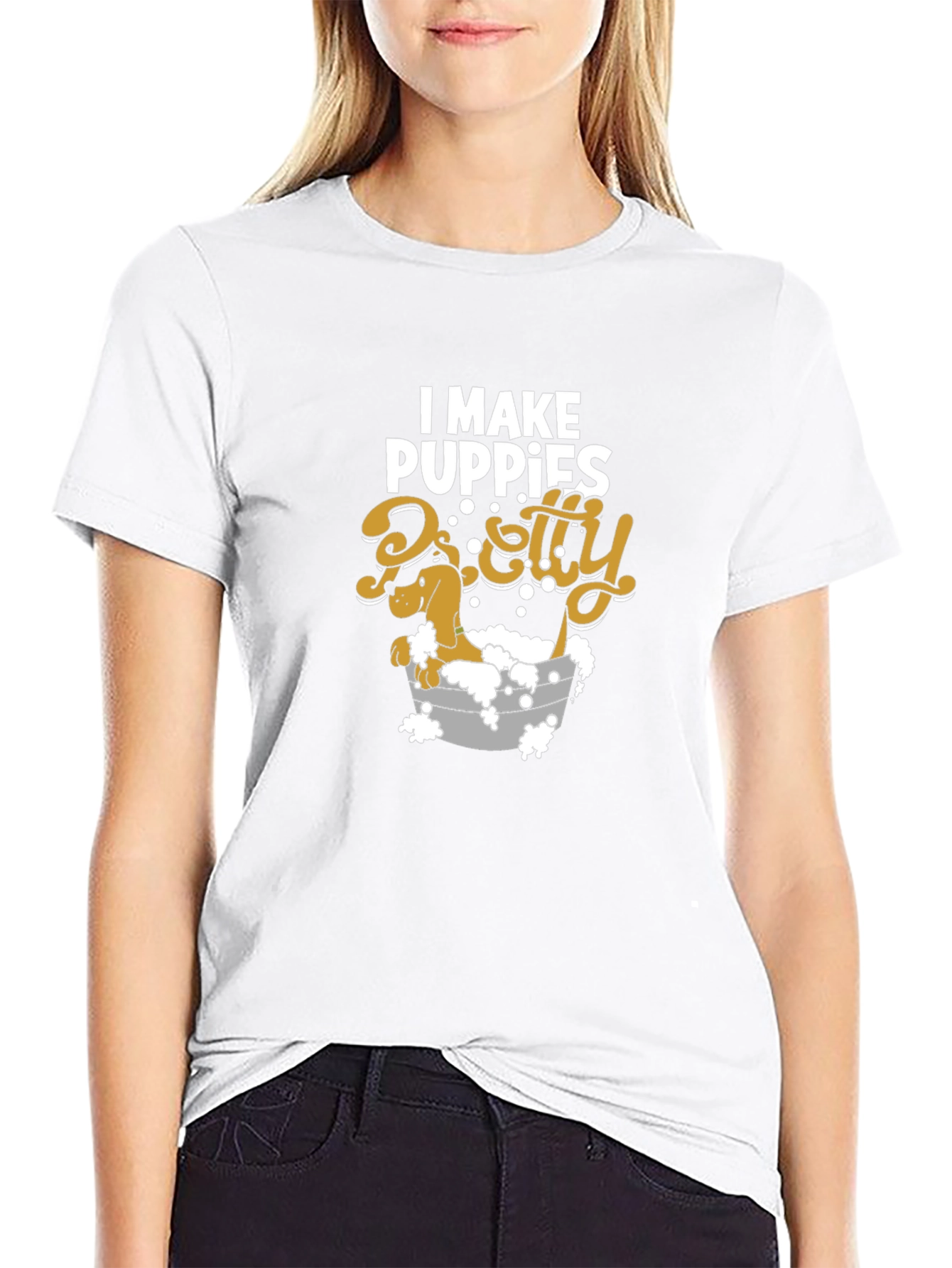 I Make Puppies Pretty T-Shirt Funny Groomer Tee