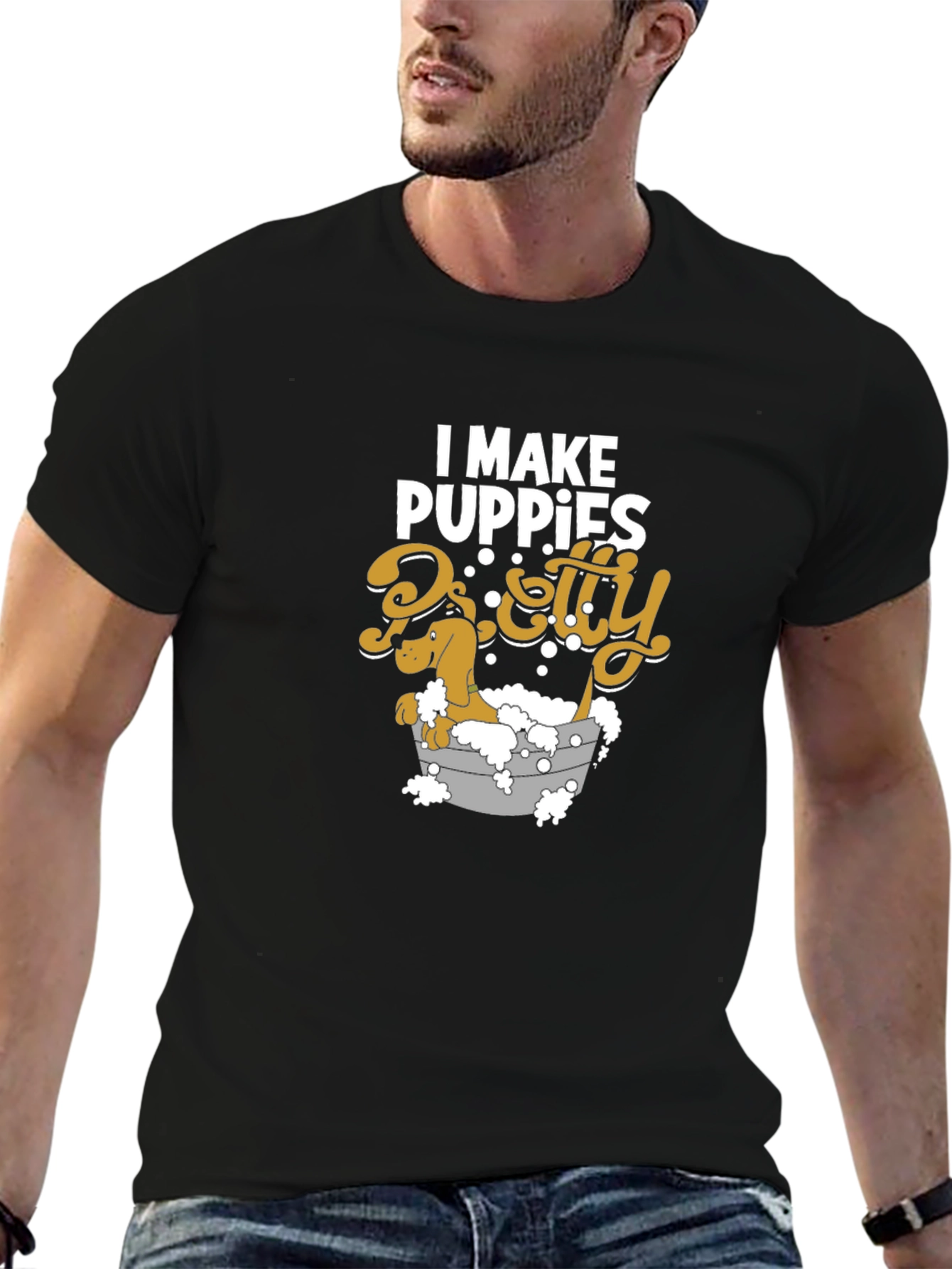 I Make Puppies Pretty T-Shirt Funny Groomer Tee