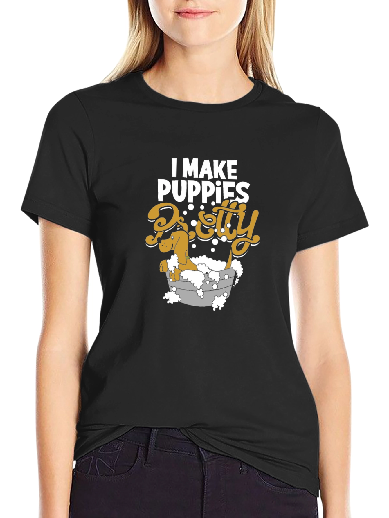 I Make Puppies Pretty T-Shirt Funny Groomer Tee