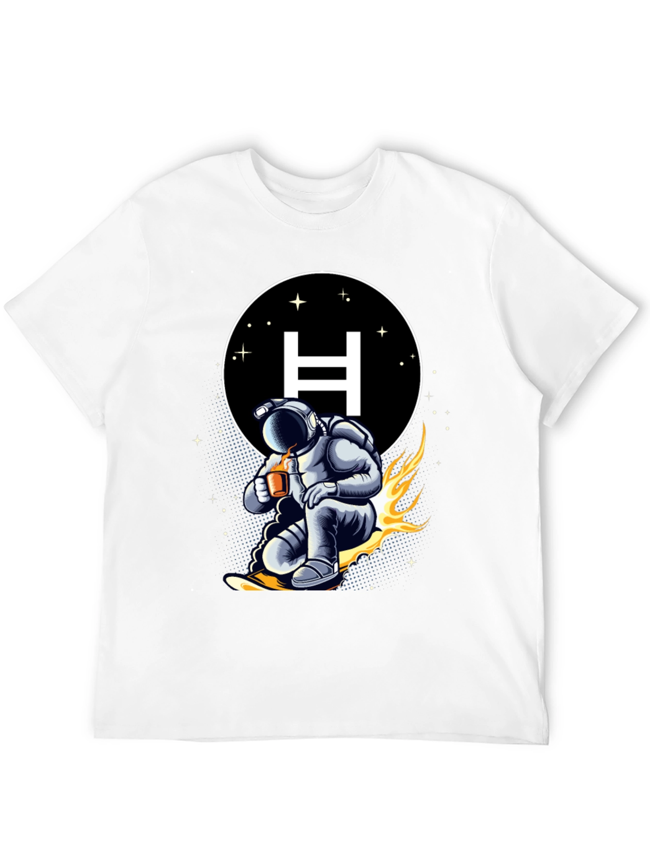 Astronaut Coffee Surf T-Shirt - Space Adventure Tee