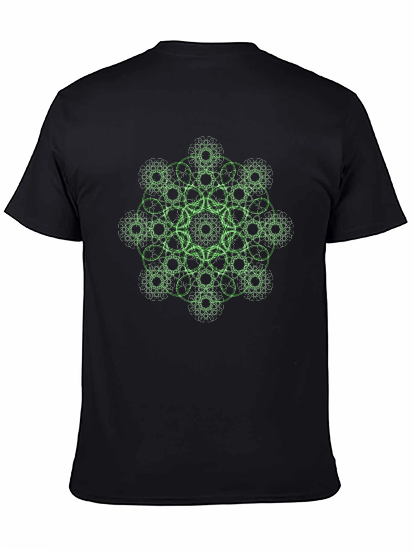 Geometric Fractal T-Shirt - Black