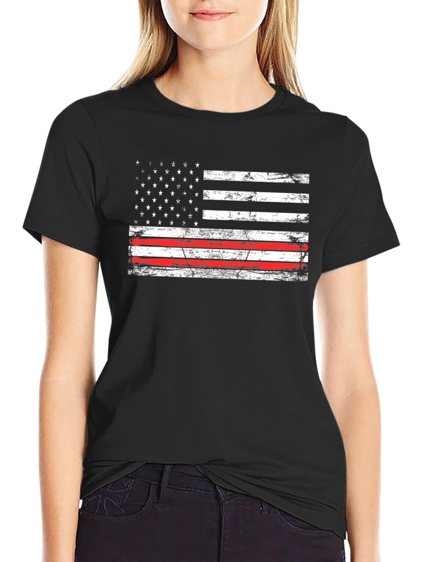 Thin Red Line USA Flag T-Shirt