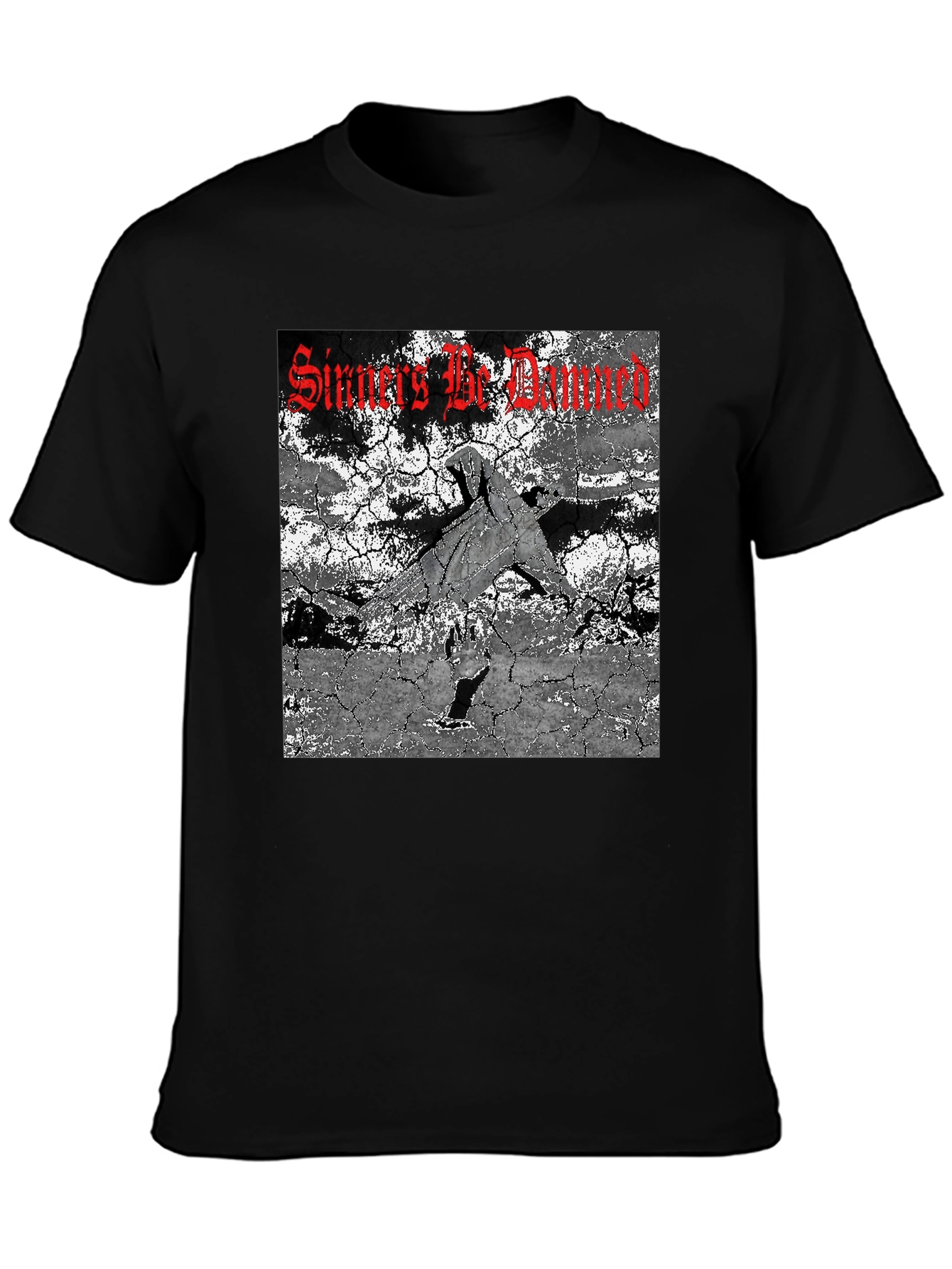 Sinners Be Damned Graphic Tee - Black