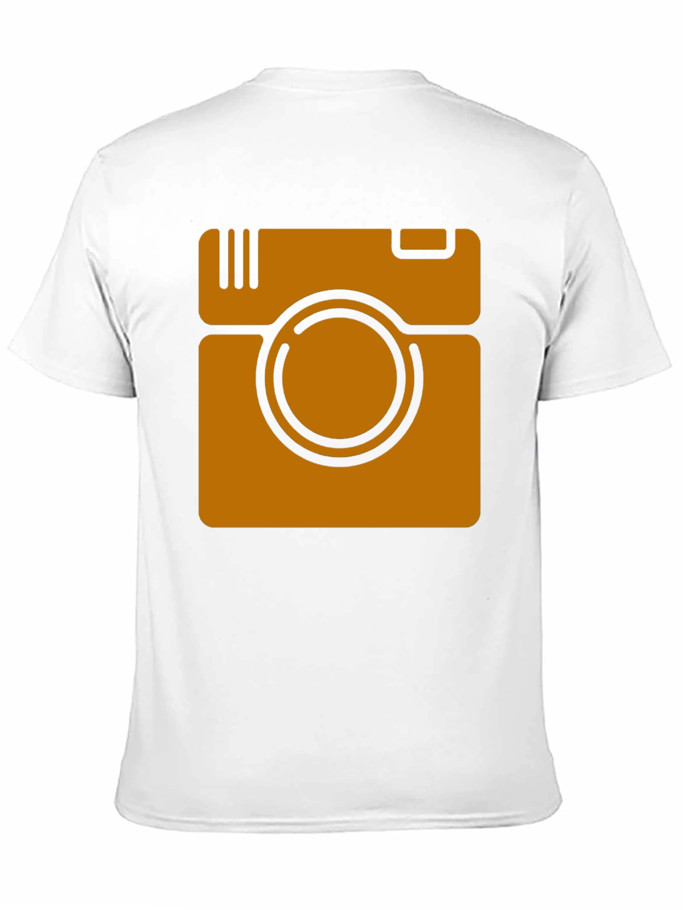 Retro Camera Graphic Tee - Black Cotton Casual Shirt