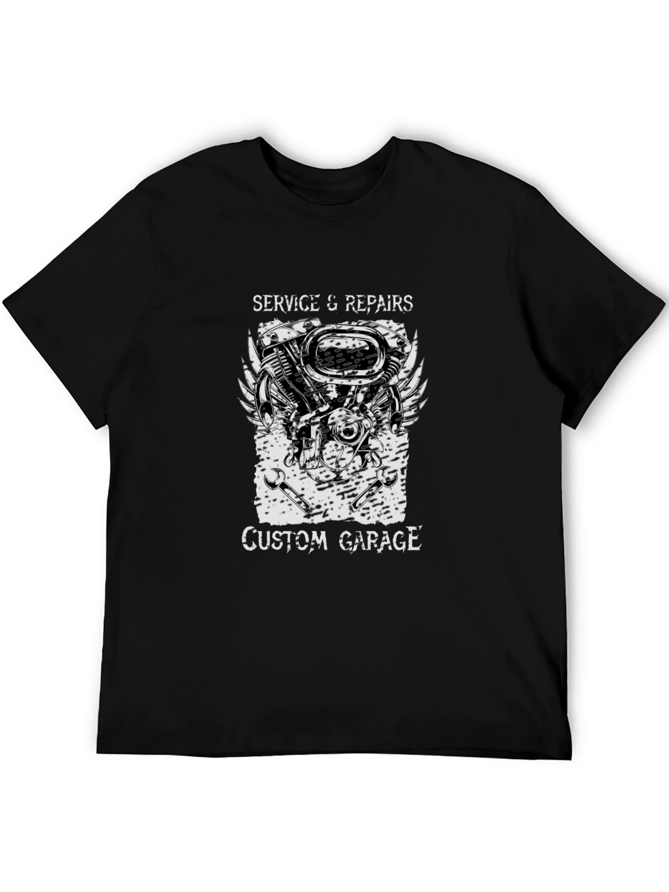 Custom Garage Service & Repair Black T-Shirt