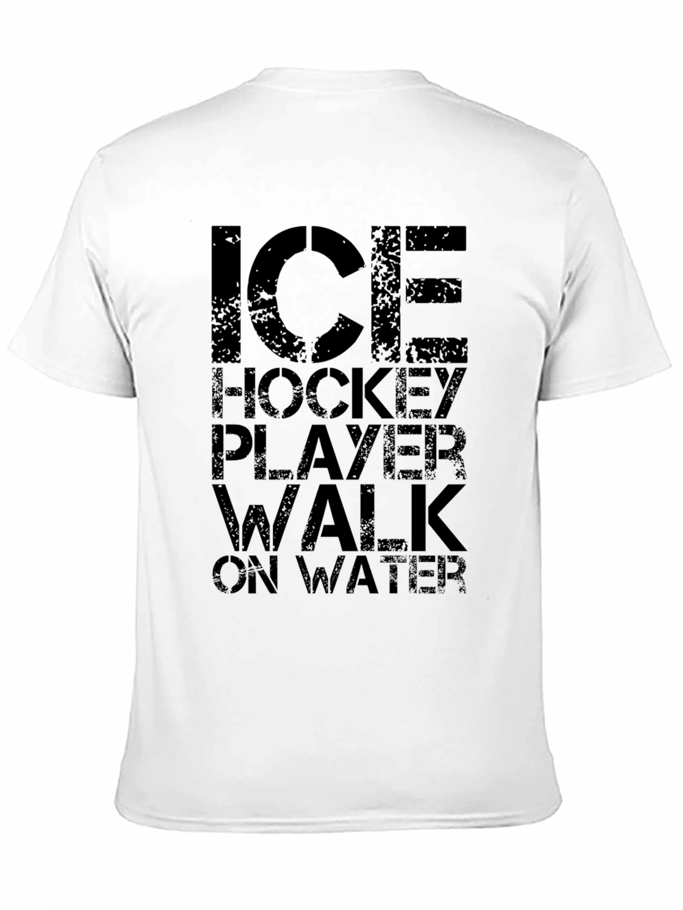 Ice Hockey Player Walk on Water Black T-Shirt