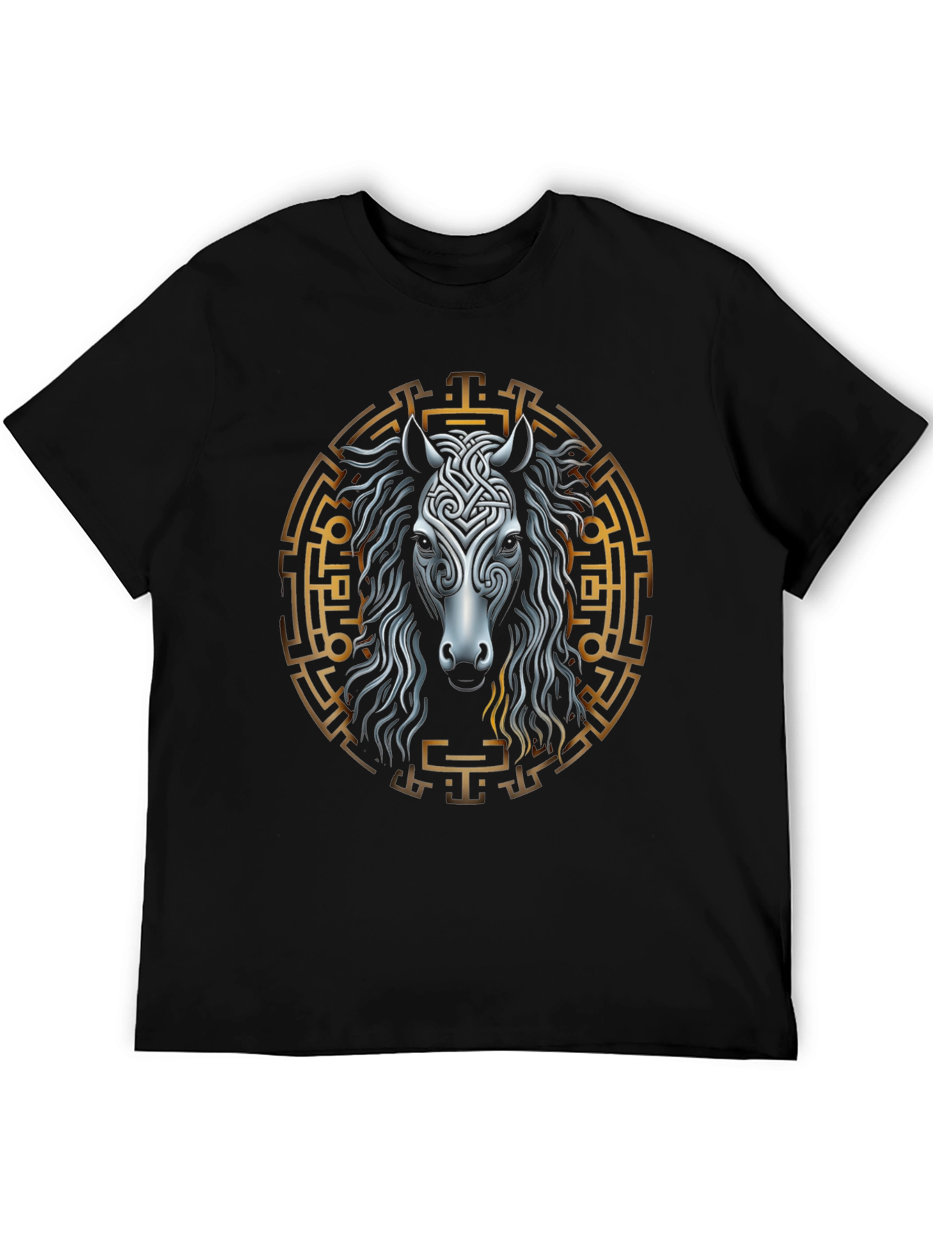 Celtic Horse Graphic Tee - Black