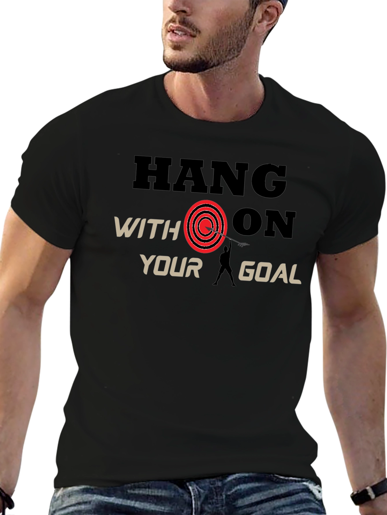 Hang On Goal Black T-Shirt