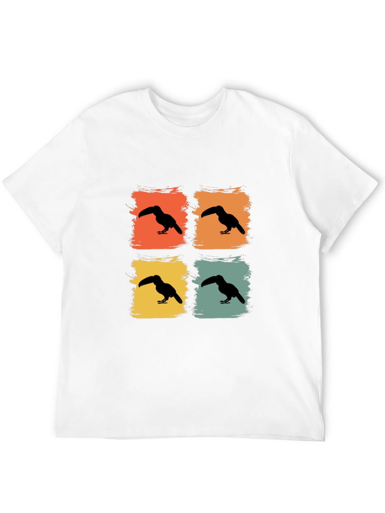 Retro Toucan Square Black T-Shirt