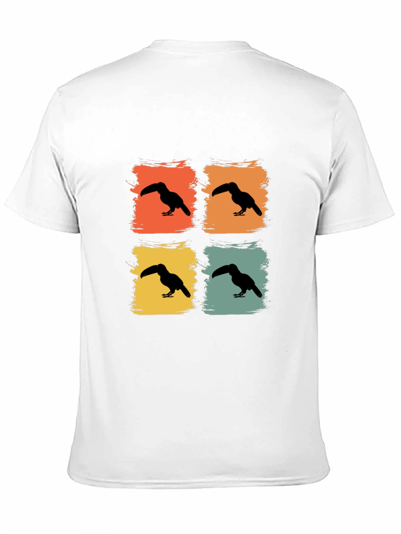 Retro Toucan Square Black T-Shirt