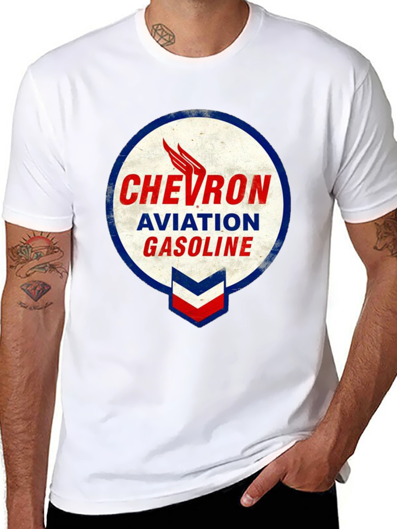 Chevron Aviation Gasoline Graphic T-Shirt