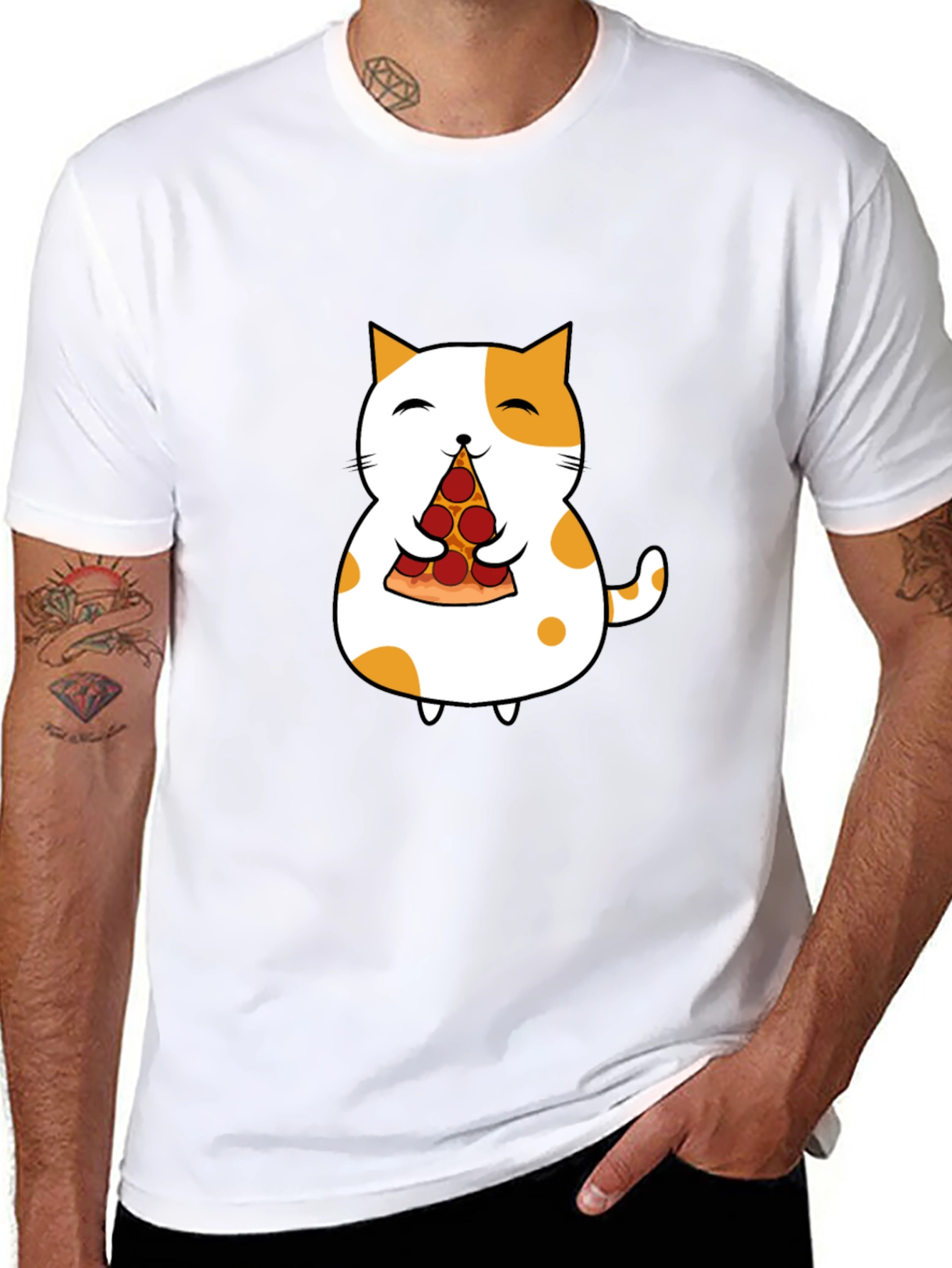 Pizza Cat Graphic Tee - Fun & Unique Design