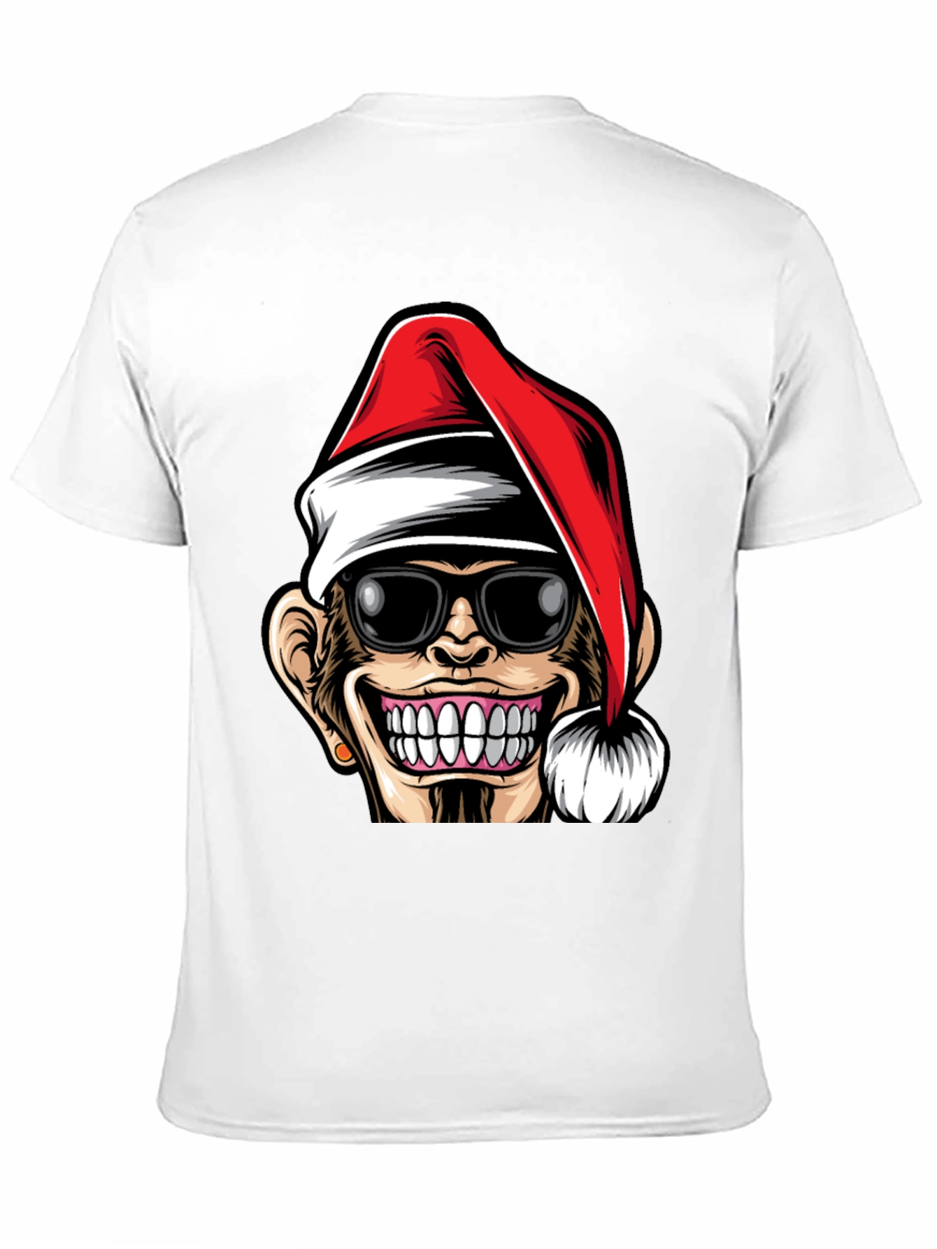 Funny Monkey Santa Hat T-Shirt