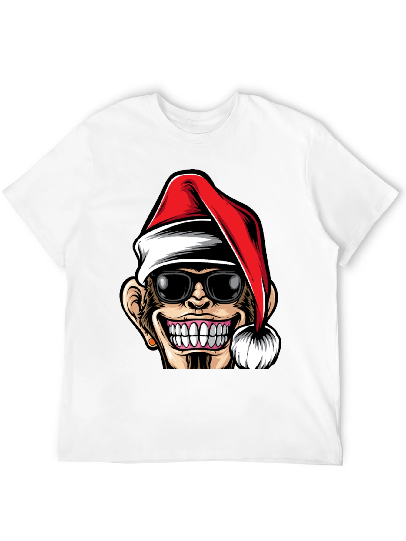 Funny Monkey Santa Hat T-Shirt