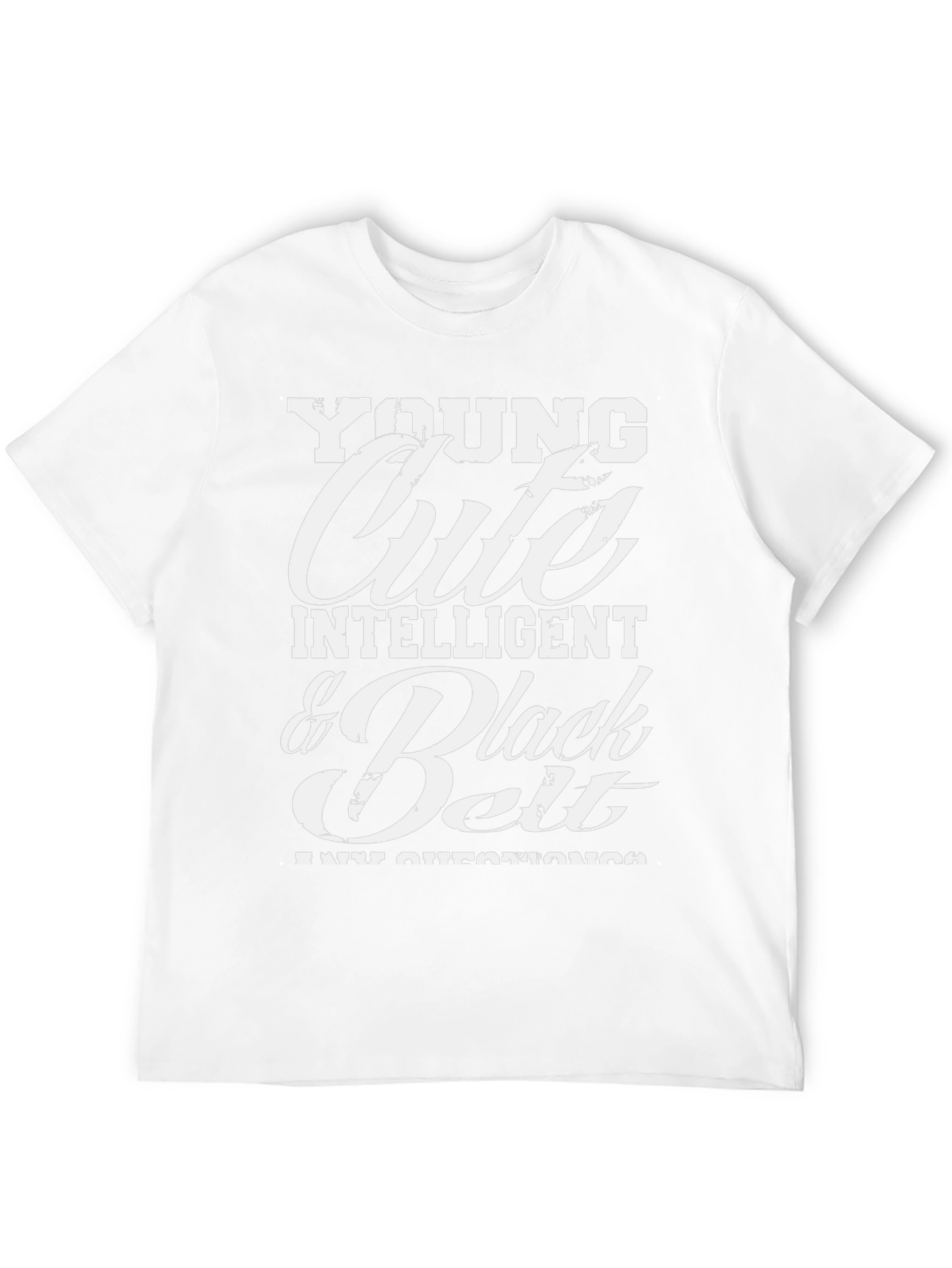 Young Cute Intelligent Black Belt T-Shirt