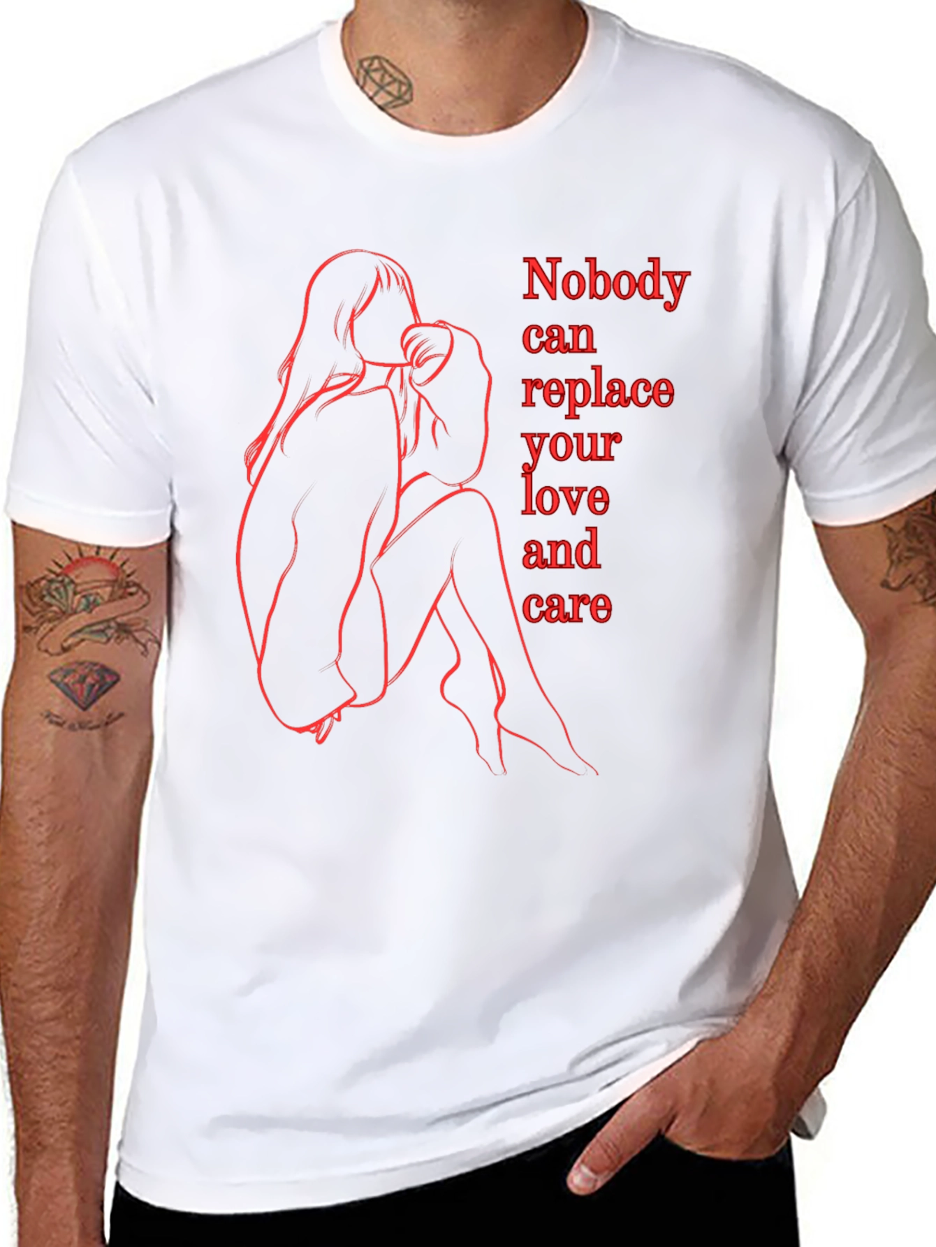 Emotional Line Art Graphic Tee