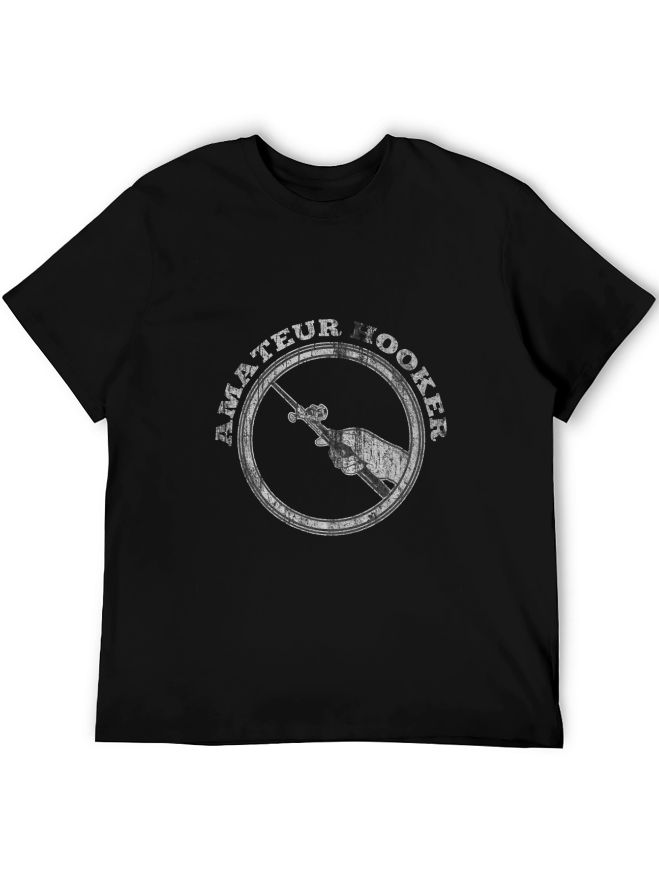 Amateur Hooker Fishing T-Shirt - Black