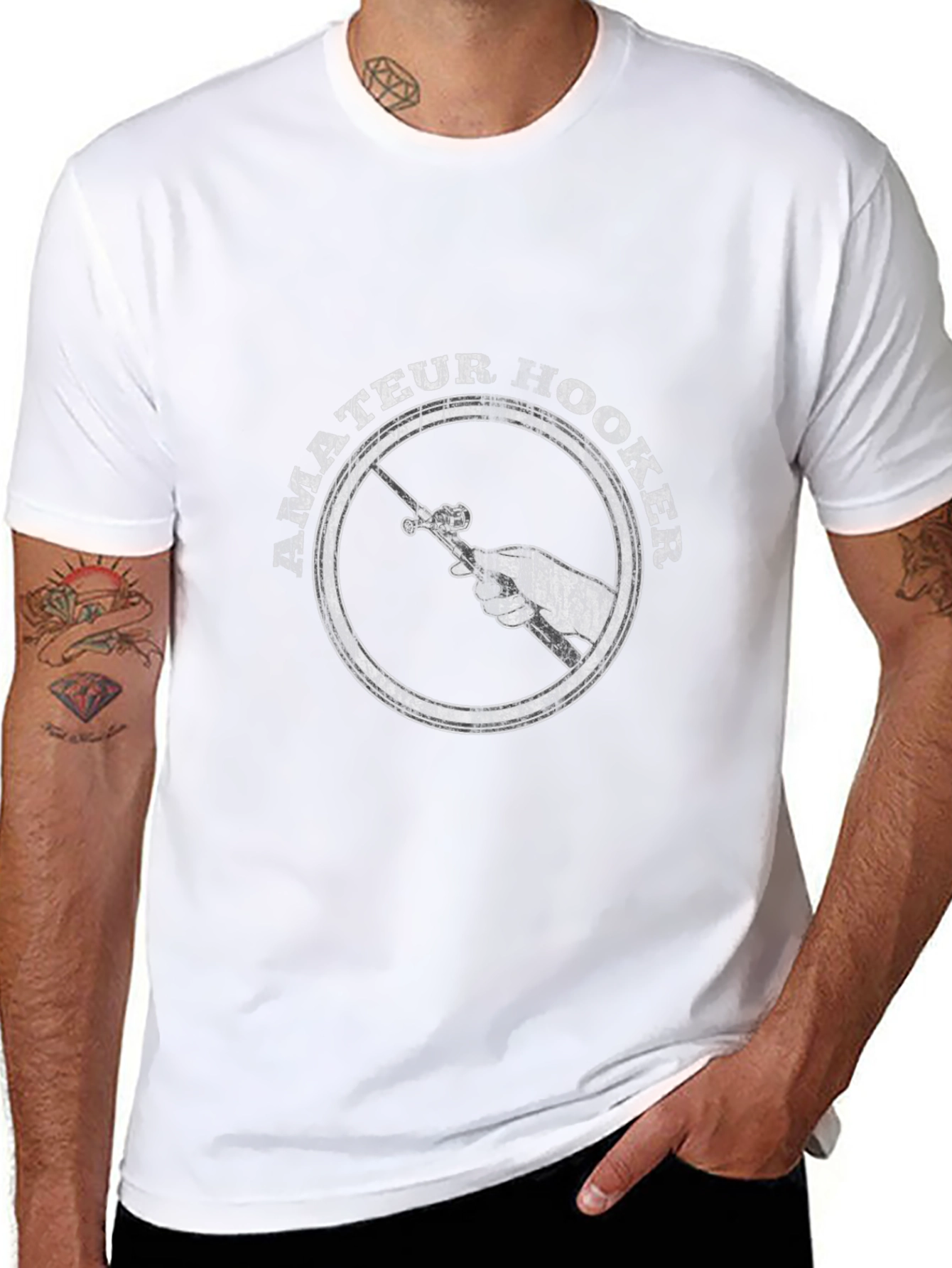 Amateur Hooker Fishing T-Shirt - Black