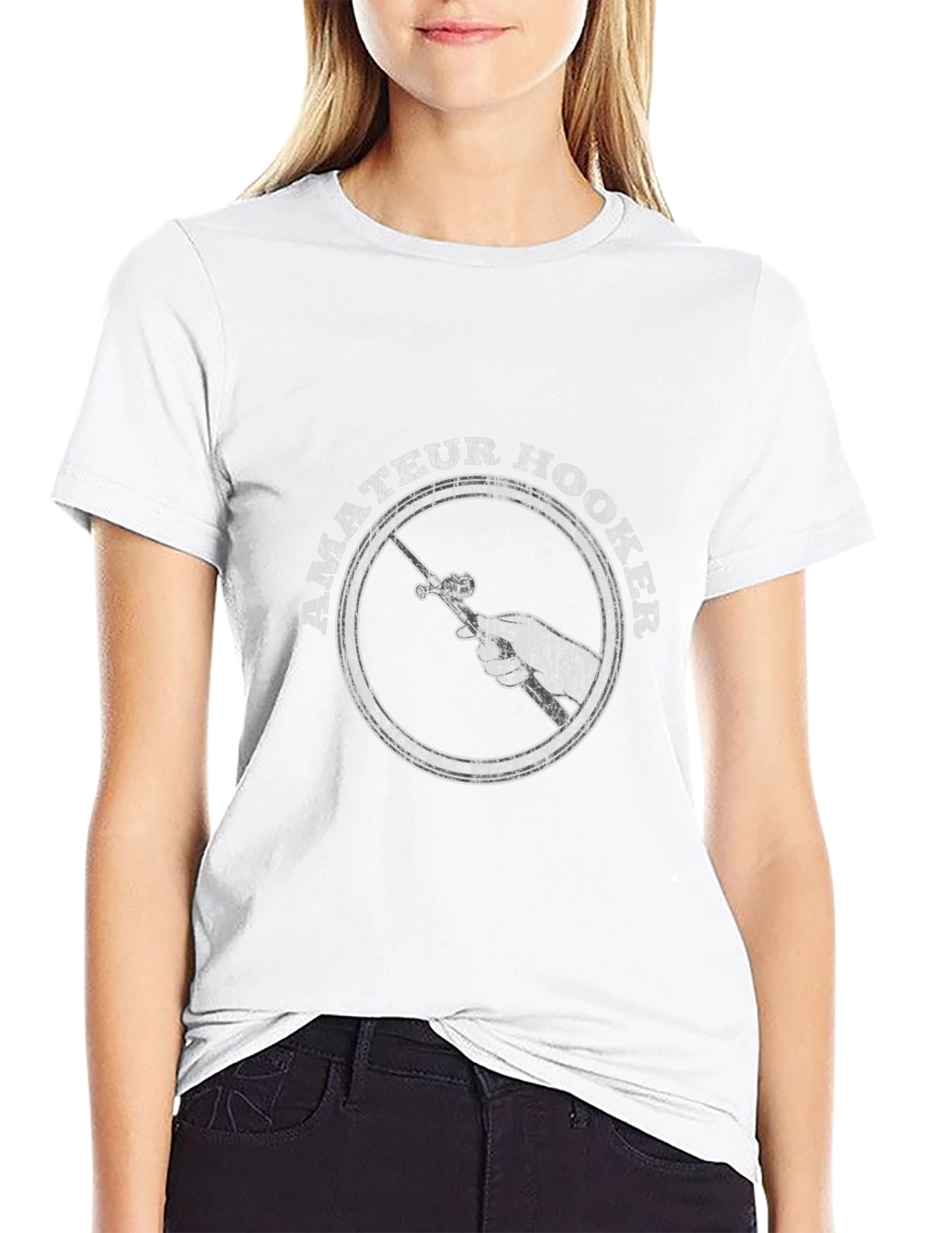 Amateur Hooker Fishing T-Shirt - Black