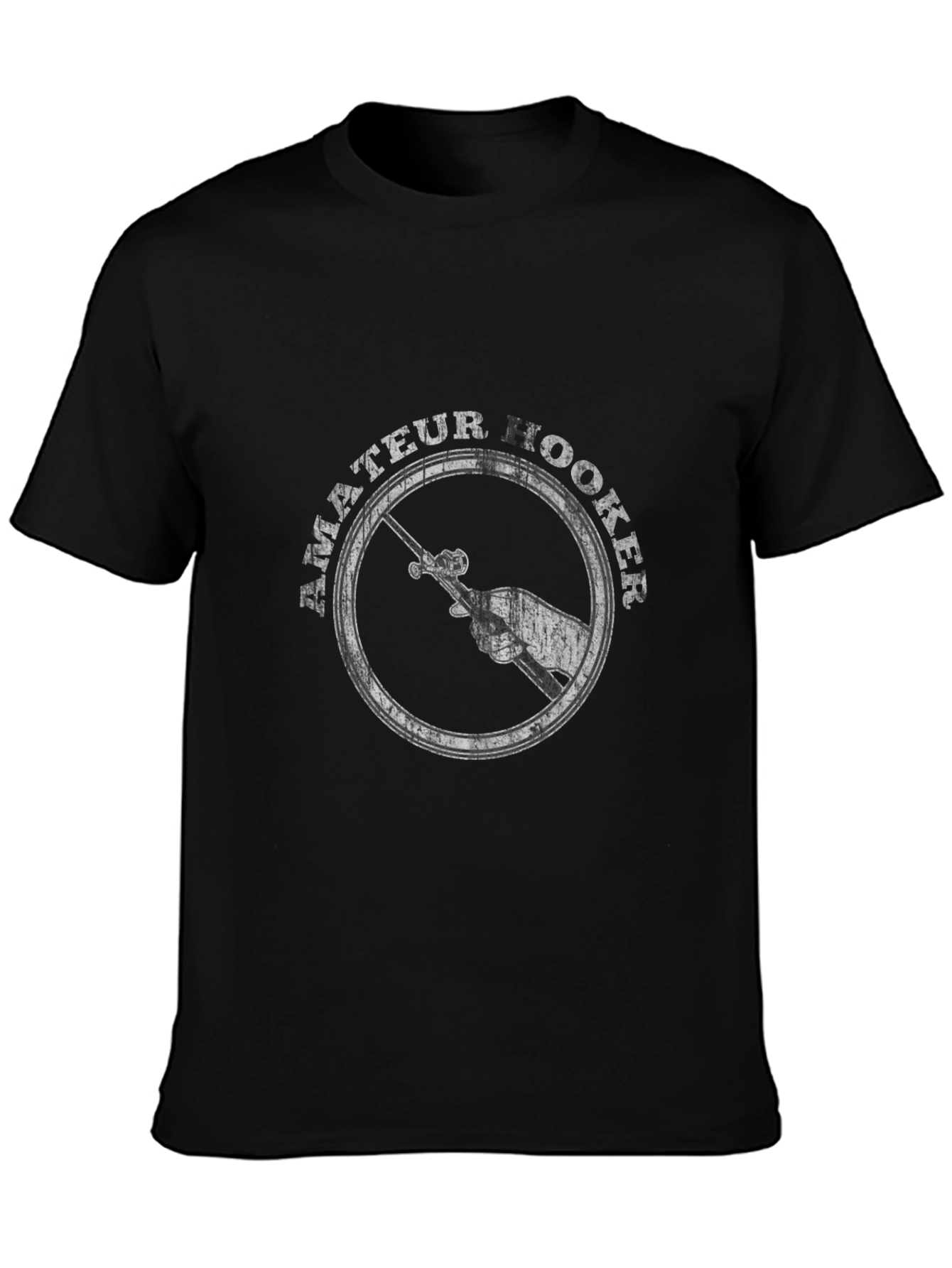 Amateur Hooker Fishing T-Shirt - Black