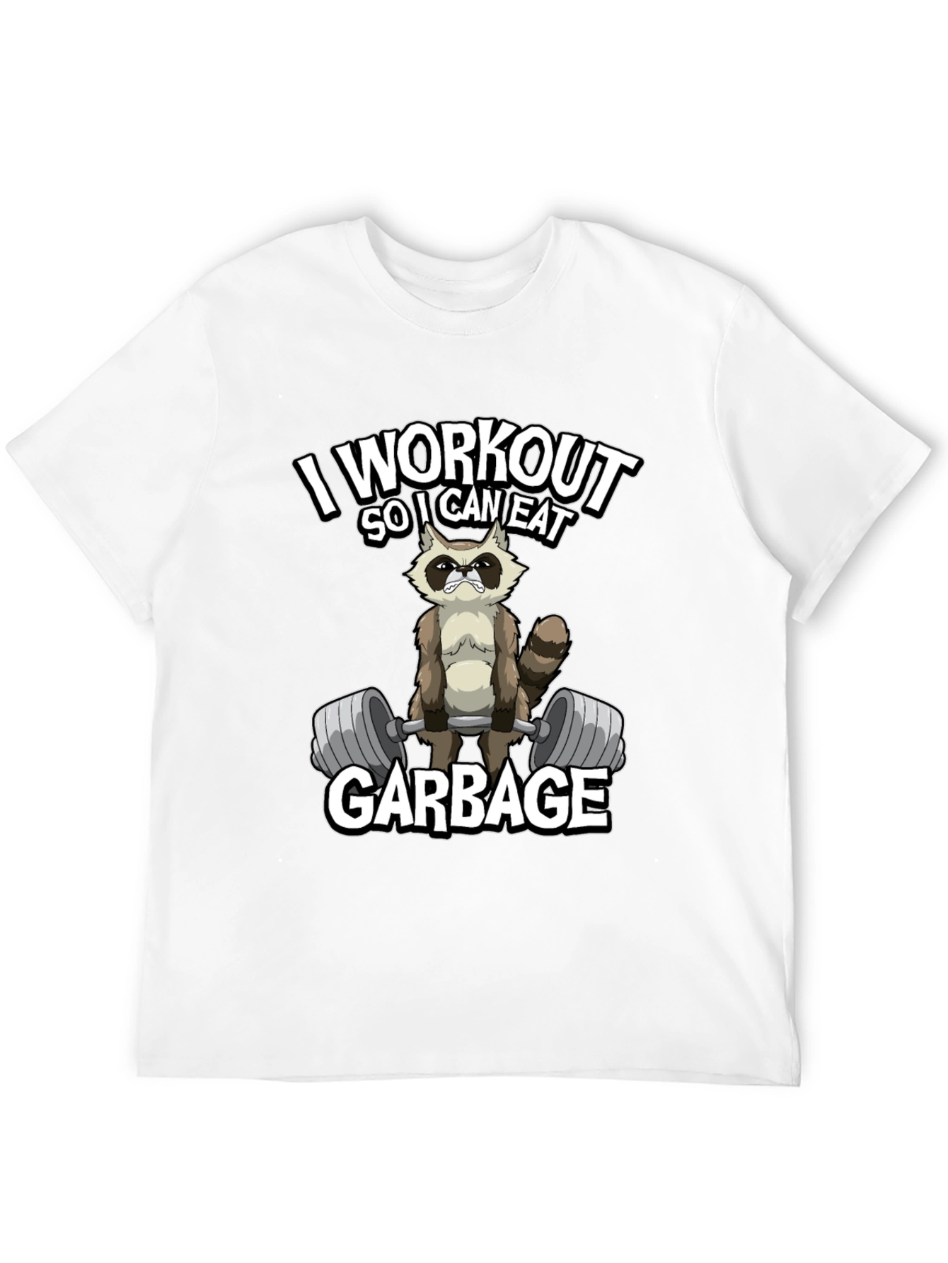 Workout Raccoon Graphic T-Shirt - Gym Humor