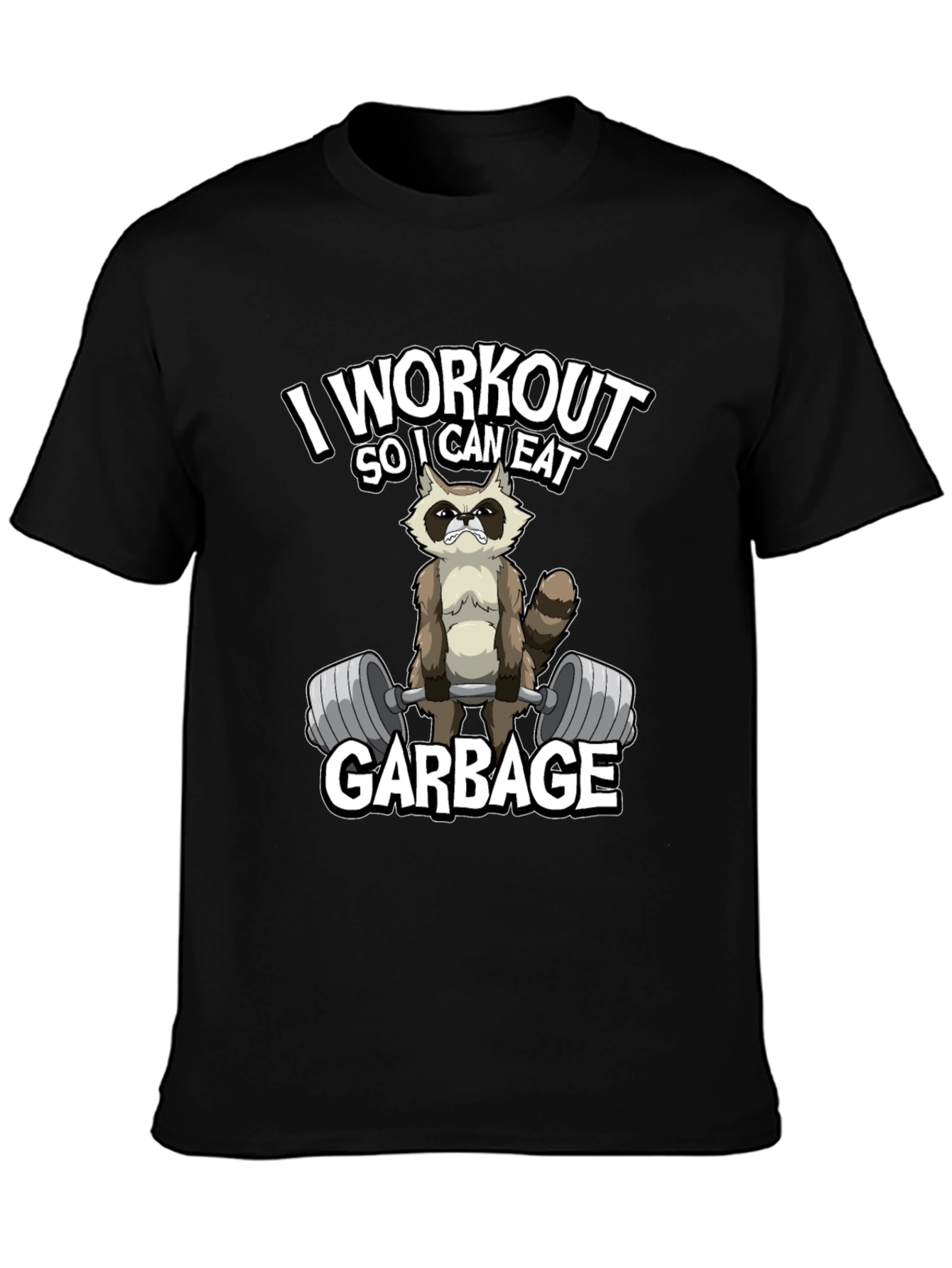 Workout Raccoon Graphic T-Shirt - Gym Humor