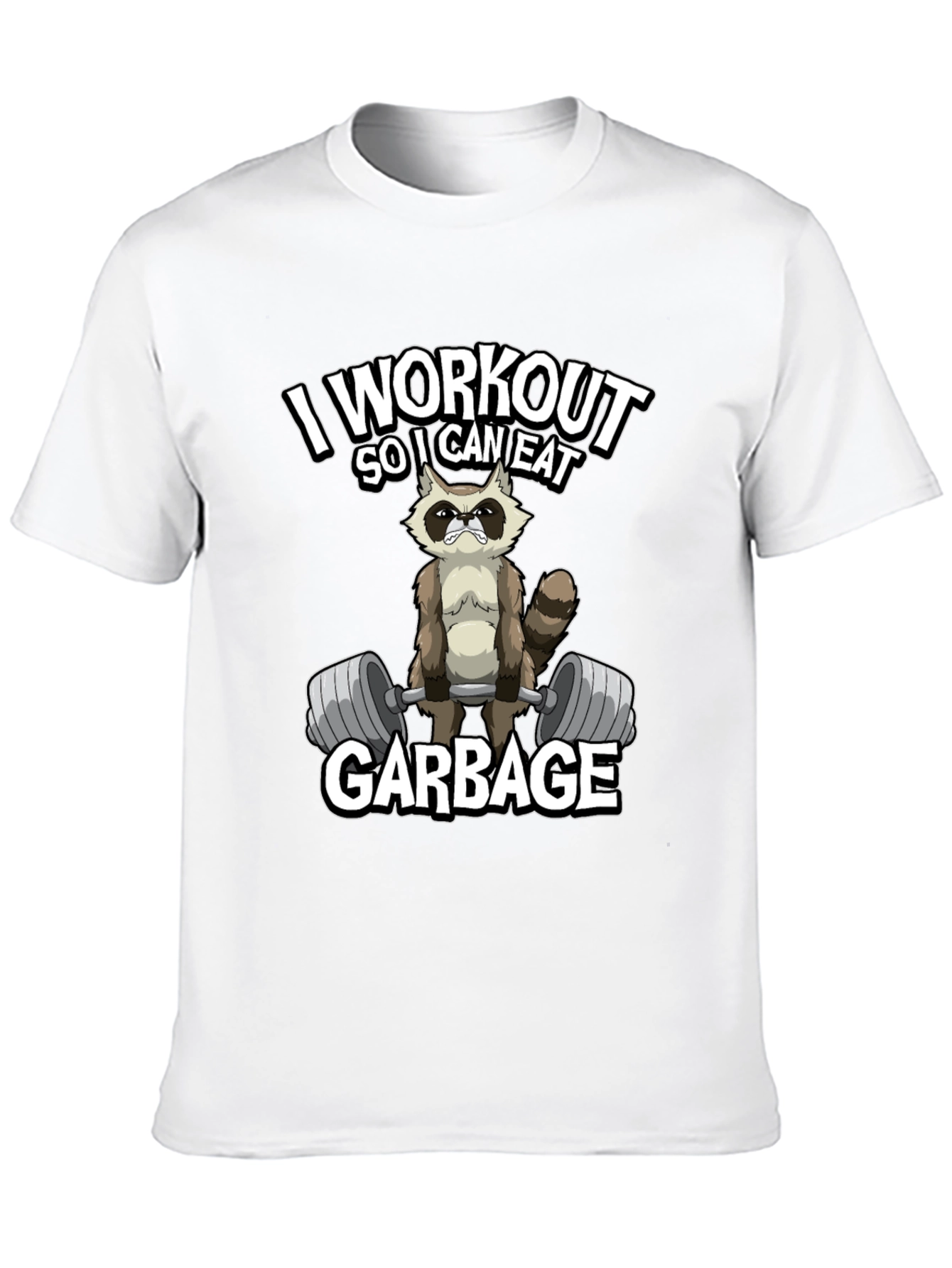 Workout Raccoon Graphic T-Shirt - Gym Humor