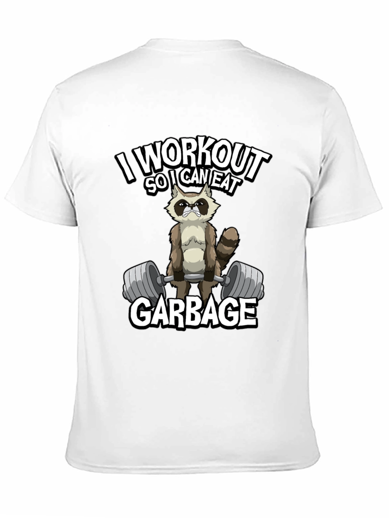 Workout Raccoon Graphic T-Shirt - Gym Humor