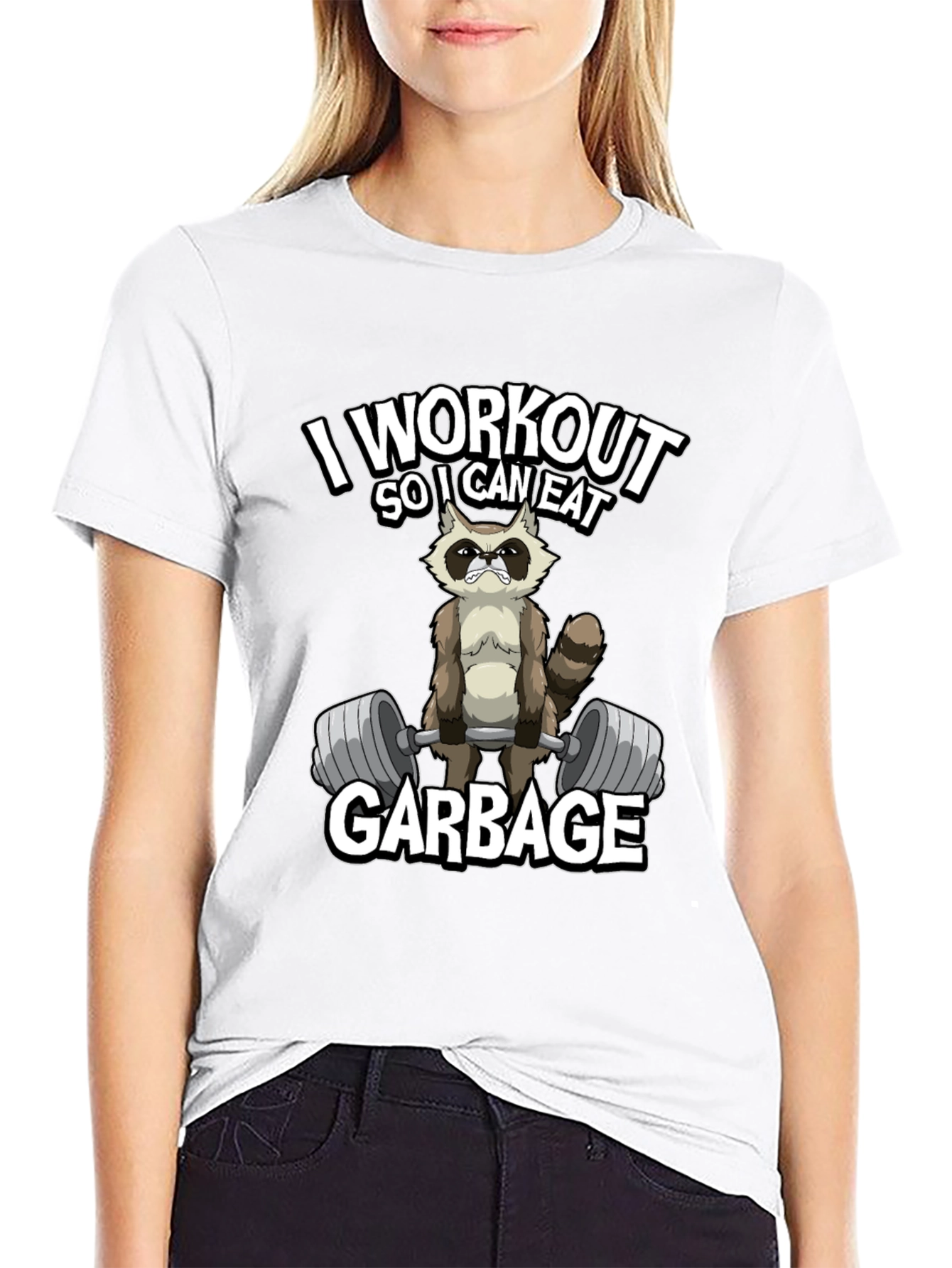 Workout Raccoon Graphic T-Shirt - Gym Humor