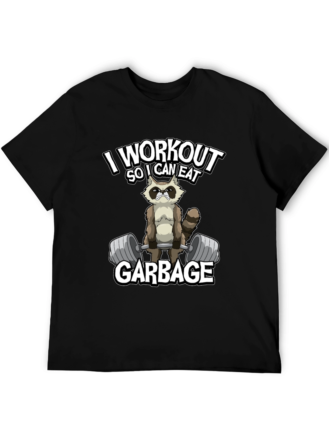 Workout Raccoon Graphic T-Shirt - Gym Humor