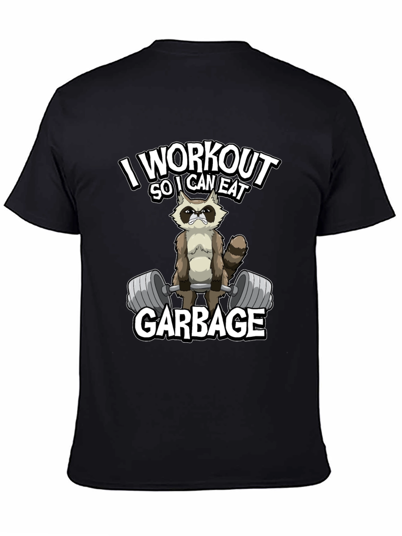 Workout Raccoon Graphic T-Shirt - Gym Humor