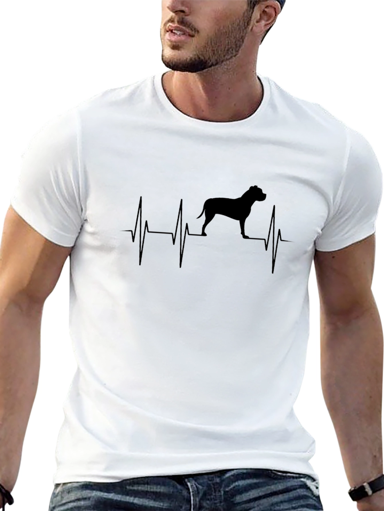 Dog Heartbeat T-Shirt - Black