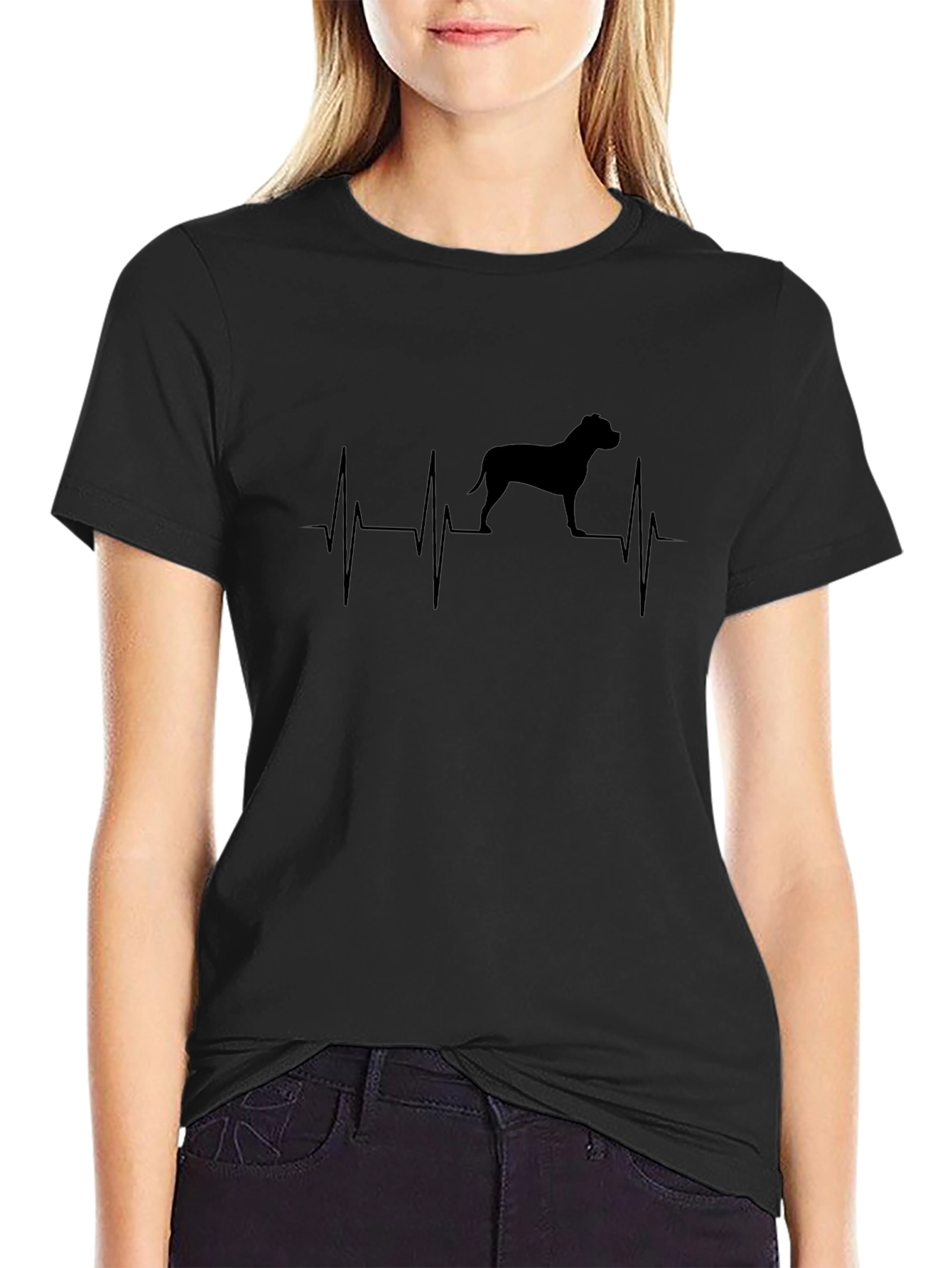 Dog Heartbeat T-Shirt - Black