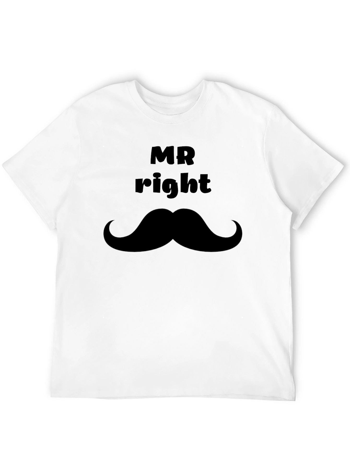 Mr. Right Graphic Tee - Mustache Design